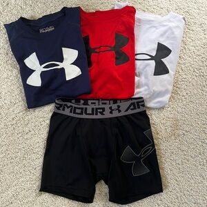 Under Armour dri-fit t-shirt pack + fitted undergarment; all youth medium